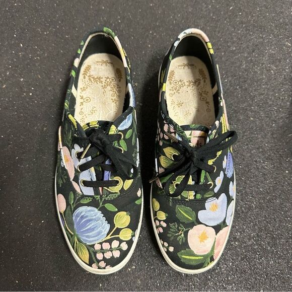 Rifle Paper Co. x Keds black floral tennis shoes - Picture 2 of 11